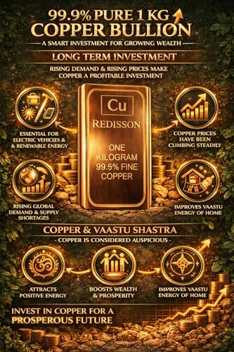 Image of 1 Kilogram 99.9% Pure Copper Bar by REDISSON Metals (Delivering Quality Metal Since 2008)- Industrial grade bullion ideal for industrial use, collectors, investors and metal enthusiasts seeking high-purity copper with reliable quality and durability.