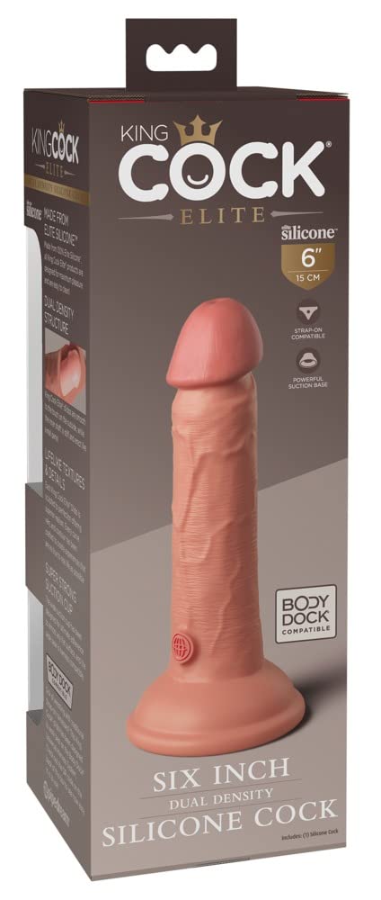 King Cock 6" Silicone Dual Density Cock, Light, 6 Zoll