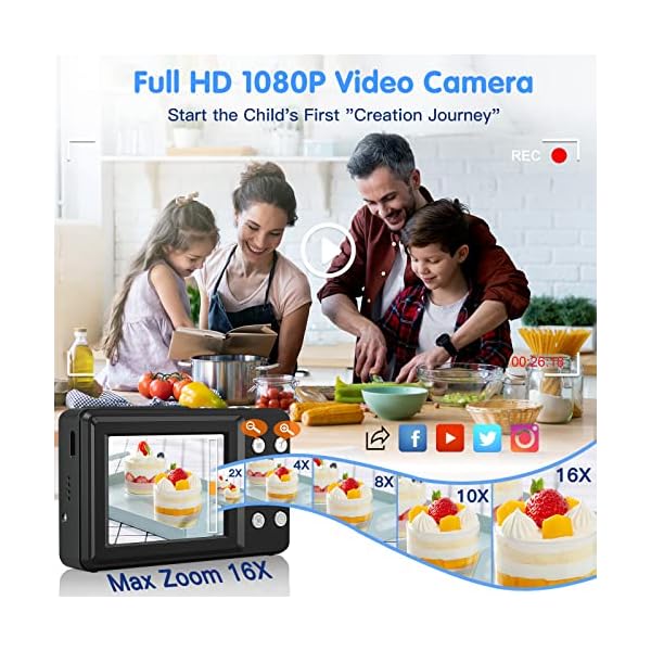 Digital-Camera-Anti-Shake-FHD-1080P-Kids-Camera-with-32GB-Card-Portable-Digital-Camera-for-Kids-Fill-Flash-16X-Zoom-Compact-Point-and-Shoot-Camera-Small-Video-Camera-for-Teens-Boys-Girls-Gift Digital-Camera-Anti-Shake-FHD-1080P-Kids-Camera-with-32GB-Card-Portable-Digital-Camera-for-Kids-Fill-Flash-16X-Zoom-Compact-Point-and-Shoot-Camera-Small-Video-Camera-for-Teens-Boys-Girls-Gift
