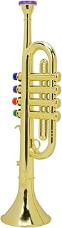 SPYMINNPOO Toy Trumpets, Children's Trumpet, Gold-Plated Plastic Music Toy, Simulation, Children's Trumpet, Musical Instrument Toy for Children, Boys