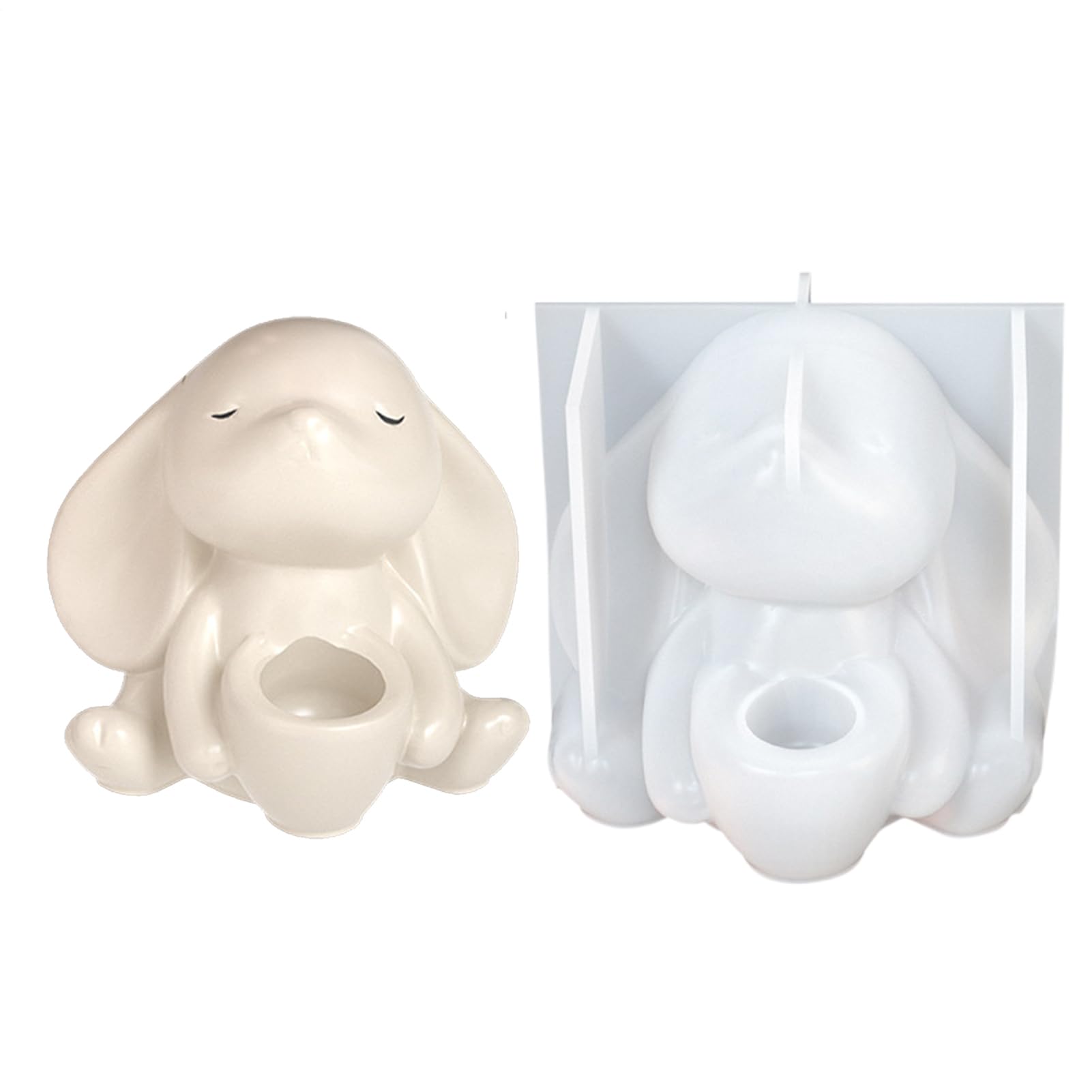 Bunny Molds,Rabbit Concrete Shape | Silicone Rabbit Shape - For Home Decoration in Spring,Arts and Crafts, with Plaster, Cement and Concrete