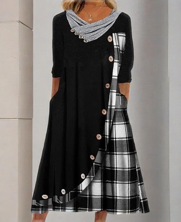 Winter Dresses for Women Wedding Guests Casual Cute Heart Long Sleeve Tiered Maxi Dress with Pockets Plus Size - Image 2