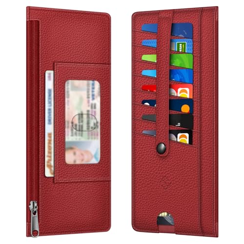 Fintie Slim Credit Card Wallet Holder Change Pouch, RFID Blocking Business Cards Cases with Zipper Pocket for Cash, Coin, Receipt