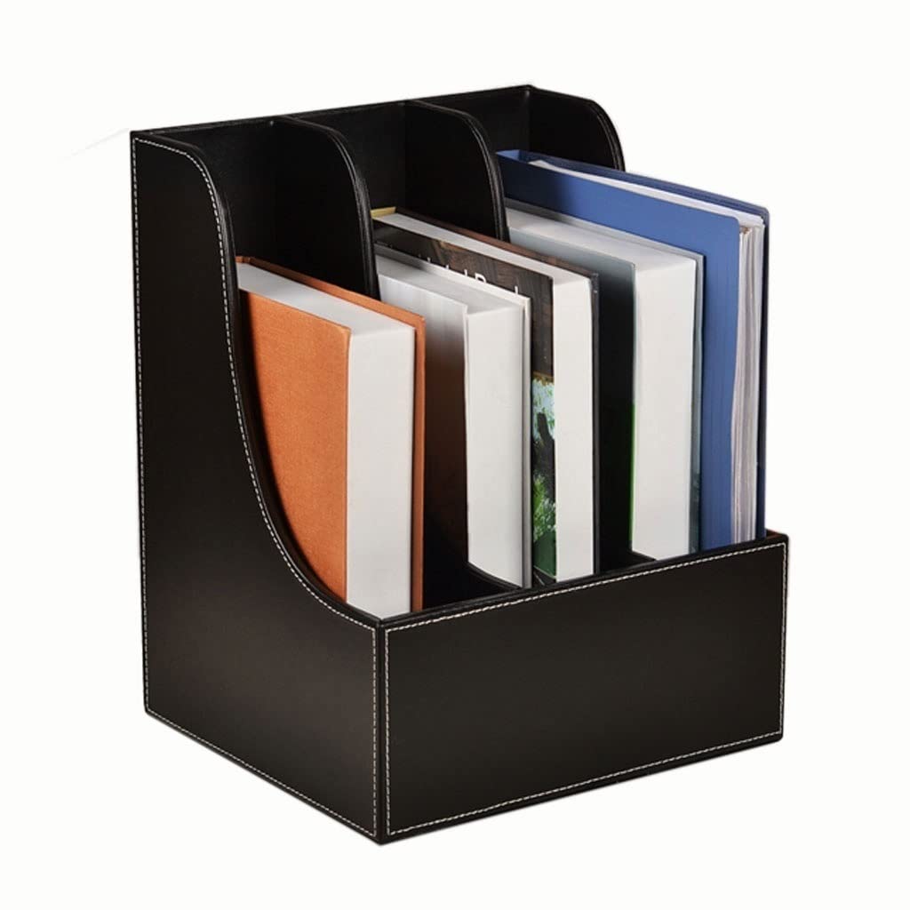 Ordner-Organizer Büroorganisator 3-Layer-Ordner-Dateiklassifizierung Bücherregal-Datei Lagerregal for Schulbüro Schwarz Schreibtisch-Datei-Organizer