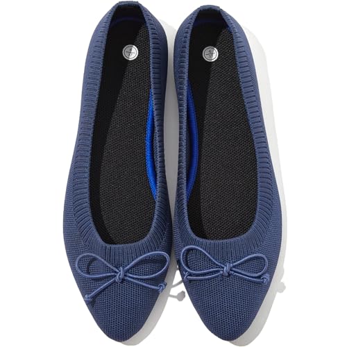 Shupua Women's Flats Black Flats Shoes Pointed Toe Ballet Flats Comfortable Bow Girls Flats Dressy