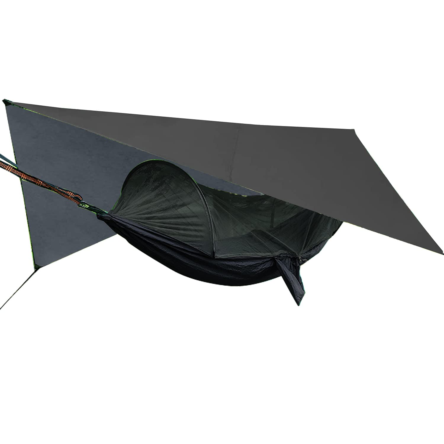 Camping-Hängematte mit Moskitonetz und Regenfliege – Doppel-Hängematte Insektennetz – Baum Hängematte Zelt für Outdoor Wandern Campin Rucksackreisen Reisen