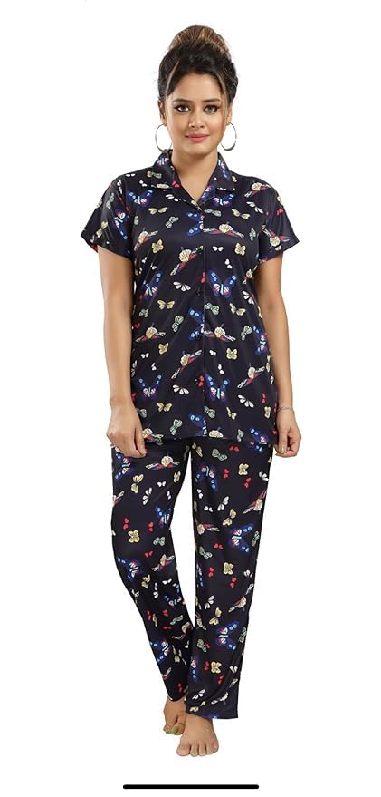 yazia Women's Printed Night Suit Set Comfortable Top & Pyjama Sleepwear for Stylish and Cozy Nights Comfortable Loungewear-picture-30