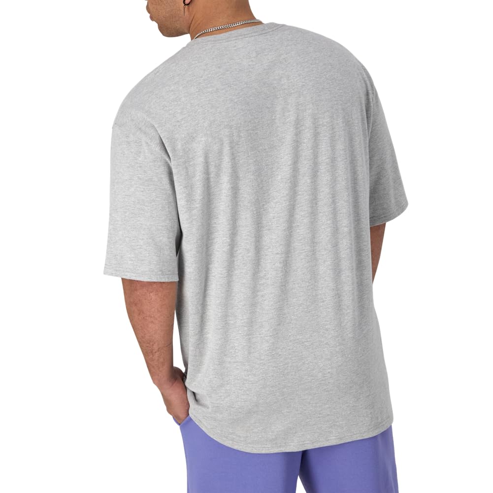 Champion Koszulka męska, klasyczna bawełniana koszulka z kieszonką, miękka (duża i wysoka), Oxford Gray, 6XL