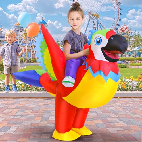 Disfraz Inflable de Loro para Niños 7-10 Años miniatura 2