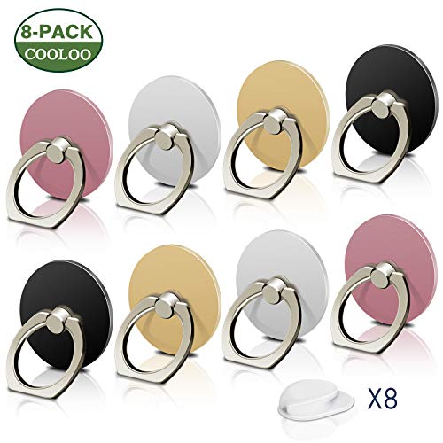 Cell Phone Ring Holder Stand, [8 Pack] 360 Degree Rotation Phone Grip Finger Ring Compatible iPhone X, 8, 7, 6s, Plus, Galaxy S6 S7, Note, LG, Google Pixel