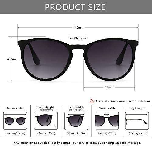 Image of SUNGAIT Vintage Round Sunglasses for Women Classic Retro Designer Style