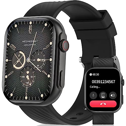 【100+ Modalità Sportive & Grado di Impermeabilità IP67】: L'orologio smartwatch sportivo supporta oltre 100 modalità sportive, tra cui camminata, corsa, ciclismo, calcio, nuoto e altro ancora, fornendo il monitoraggio in tempo reale di dati importanti come la velocità di esercizio e le calorie bruciate. Lo smartwatch è stato progettato per essere impermeabile I67, quindi può essere indossato per praticare sport acquatici come il nuoto. Nota: non indossare lo smartwatch per fare un bagno caldo