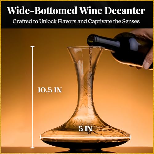 image for Ravenscroft Crystal Large Wine Decanter, Crafted in Europe, Handblown,