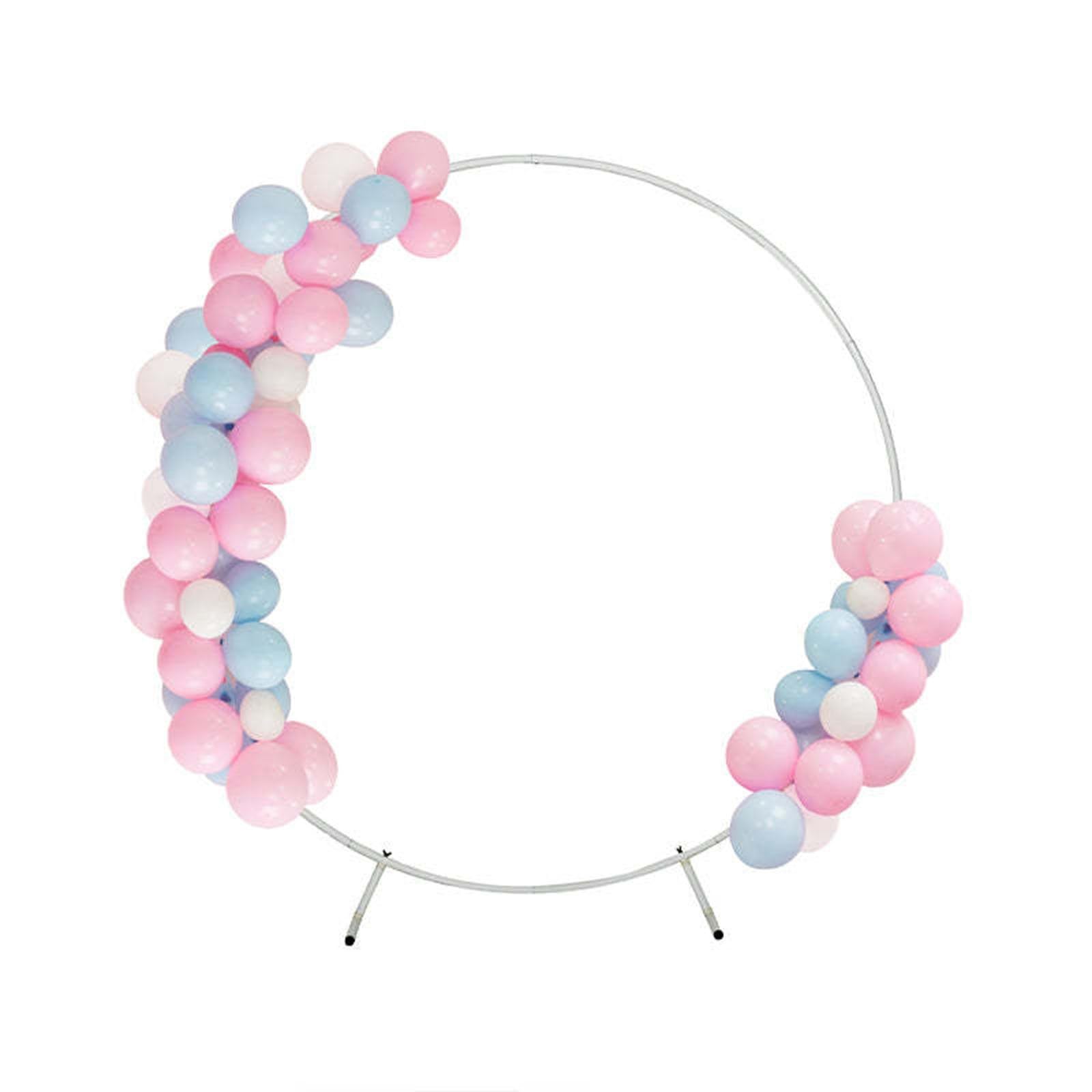 Soporte de arco de globos de boda con marco de fondo circular metálico
