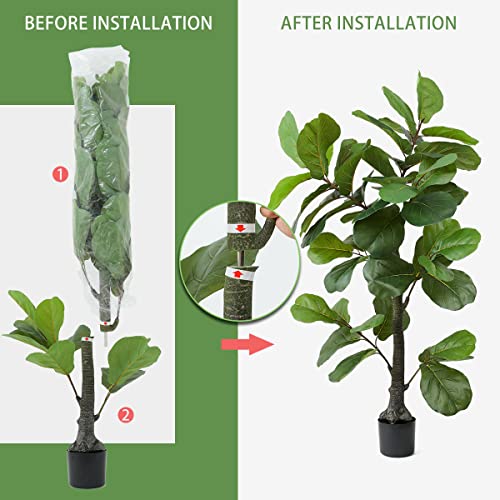 Luwener 6Ft Artificial Plant Fiddle Leaf Fig Tree,Faux Ficus Lyrata In Pot,Ficus Fake Plant Artificial Trees For Office Indoor Outdoor Garden Living Room Home Decor(1Pcs) #TOP5