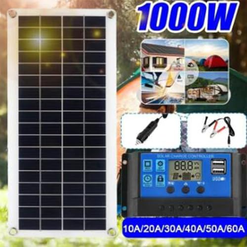 Zestaw solarnego systemu zasilania 1000 W, panel słoneczny 12 V z kontrolerem 100 A, do domu, kampera, przyczepy kempingowej i kempingu