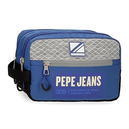 Pepe Jeans Darren Neceser Dos Compartimentos Adaptable Azul 26x16x12 cms Poliéster