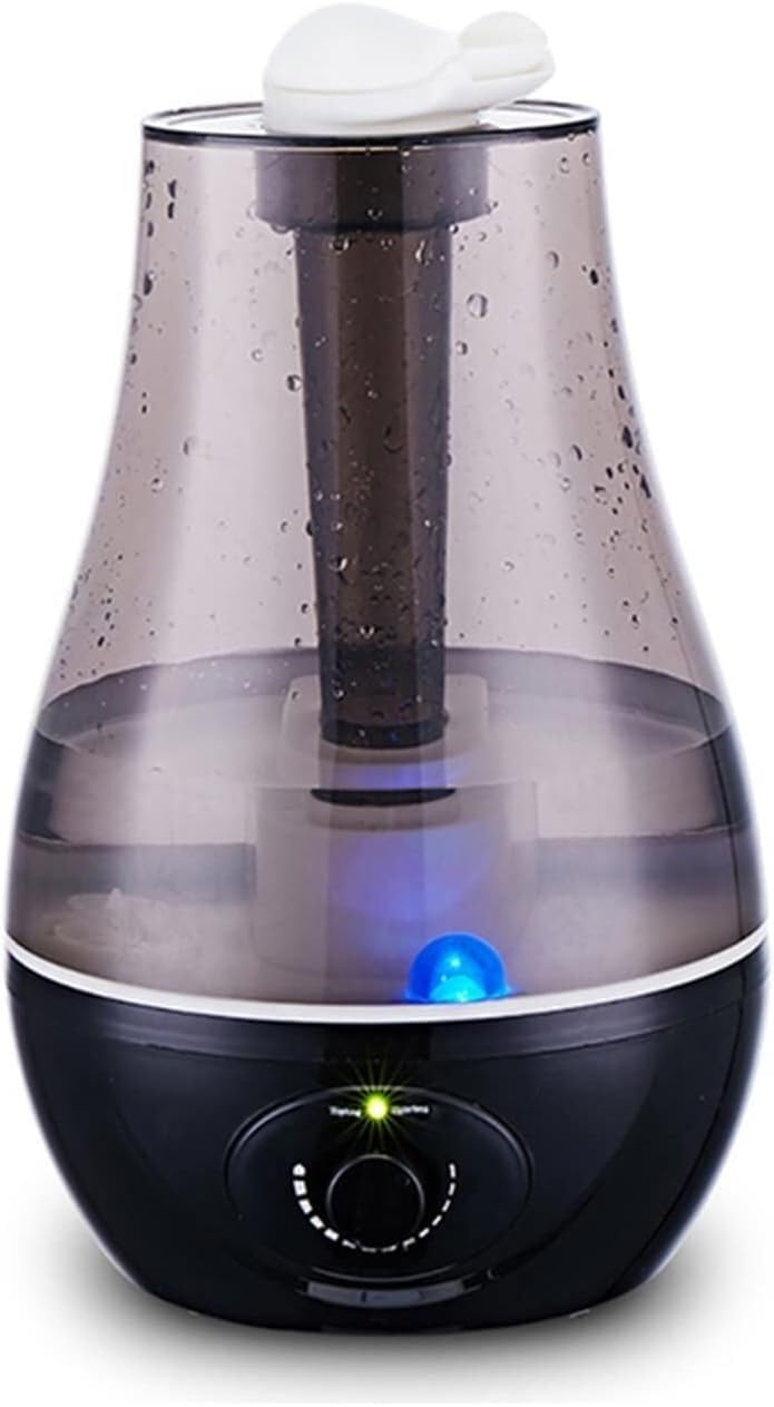 VUIKLCty Humidifiers 3000ML Ultrasonic Air Humidifier Double Sprayers Fog Mist Maker Essential Oil Diffuser 7 Color LED Aroma Diffusor Aromatherapy(Schwarz)