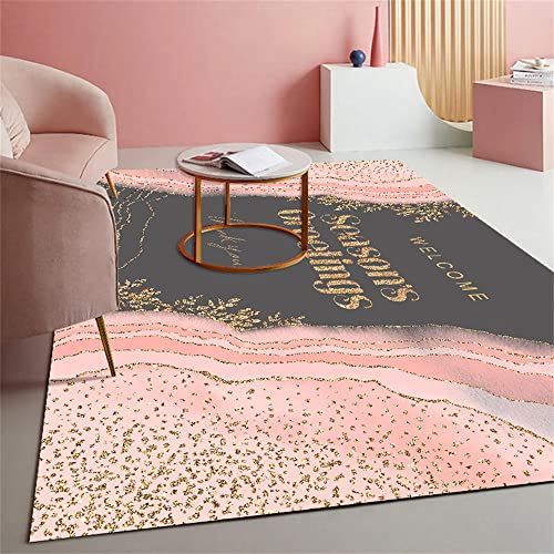 Vloerkleed voor kinderen, baby, kinderkamer, kleine tapijten, roze-grijs, decoratie voor de woonkamer, groot, onderhoudsvriendelijk, 180 x 200 cm