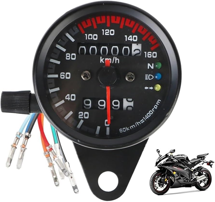 Odometer Speedometer Backlight Indicator For Motorbike Universal With Signal Light Motorcycle Speedometer Odometer Gauge 12V
