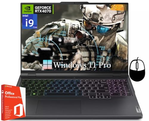 Image of Lenovo Legion Pro 5i Gen 9 Gaming Laptop, GeForce RTX 4070, Intel 24-Core i9-14900HX Up to 5.80 GHz, 16 inch WQXGA 2K 240Hz, 64GB DDR5 RAM, 4TB SSD, Backlit KB,Windows 11 Pro, w /Office Lifetime License
