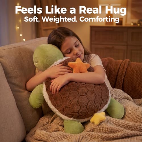 Image of Mewaii Weighted Stuffed Animals Turtle Plush, 3.5 lb, 21in