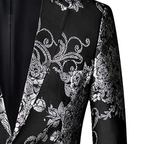 Men's Casual Print Suit Jacket One Button Notched Lapel Blazer Jacket Floral Casual Blazer Sports Coat3