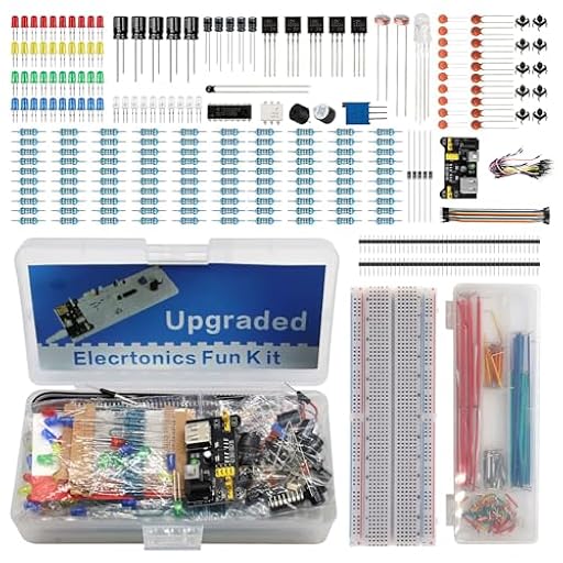Kit de Inicio Componentes Electrónicos con 830 Holes Breadboard LED Cable Zumbador Resistores Resistencia Transistor Diversos Componentes Potenciómetro Precisión Compatible con Arduino y Raspberry Pi | Ya disponible en tu tienda friki favorita! En mundofriki.es!