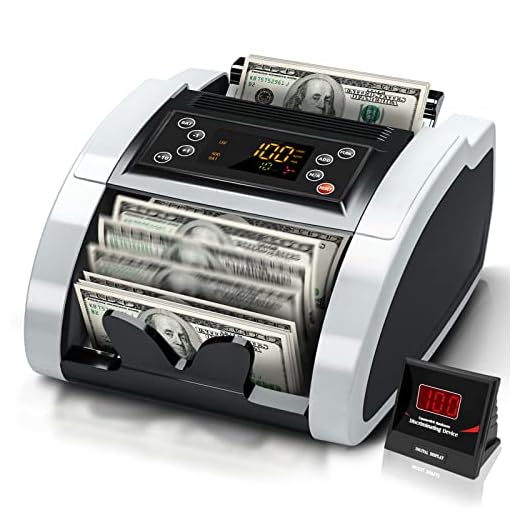 Aneken Money Counter UV/MG/IR Counterfeit Detection Bill Counter Machine - US Dollar Cash Counter with LED Display, ADD/BAT Modes, 1,000 Bills/Min - 2 Years Warranty
