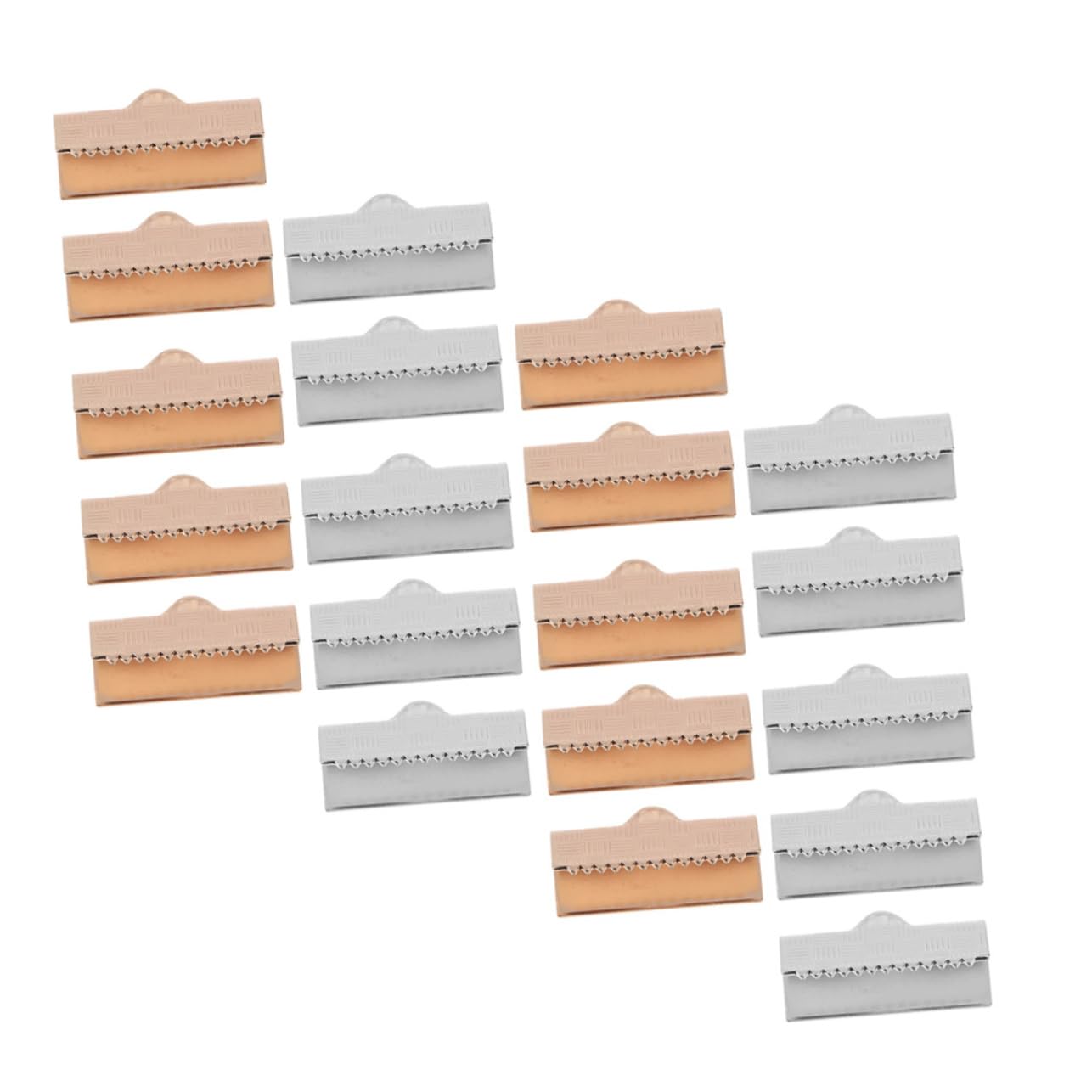 GLSTOY 50pcs Jewelry Necklace Making Ribbon Buckle Flat Wire Buckles Rib End Clips for DIY Accessories
