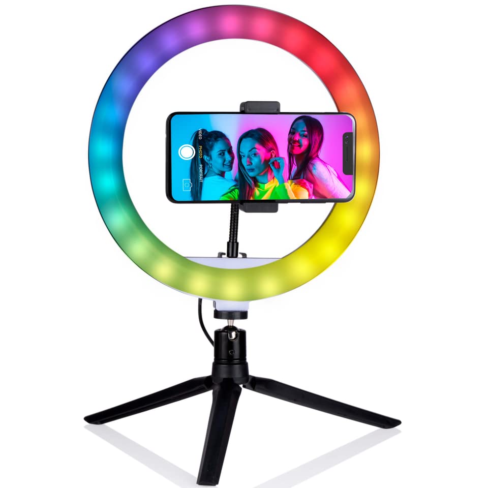 Grundig Ring Light Professionale - Luce Foto LED per Selfie e Telefono - Luce LED Telefono - Luce Anello con Trépied - Luce per Fare i TikTok - Luce Selfie - Beauty Ring Light per Foto e Video