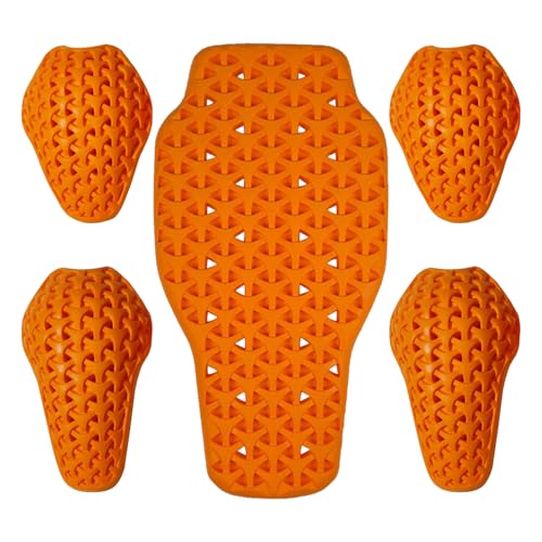 5 Piezas Protectores de Moto Certificados, 1 x Protector Espalda(CE 1), 2 x Protección para Hombros y 2 x Protector Codos(CE 2), Alta Seguridad Insertos Amortiguadores para Chaquetas de Motocicleta