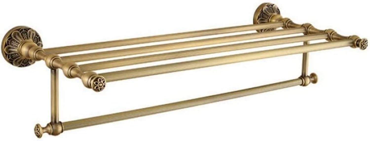 Porte-serviettes rétro en cuivre pour salle de bain au style européen chic
