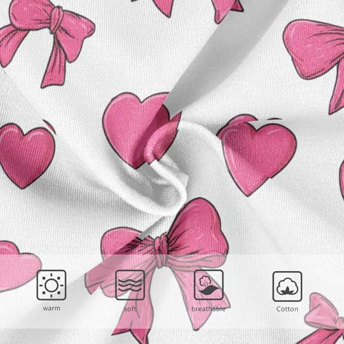 Wusikd Pink Bows Hearts Cute Girls' Underwear Cotton Girls Briefs Soft Toddler Underwear 2T3