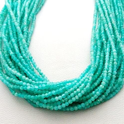 Perles amazonite de 2mm facettées de grade AAA+++ en fil de 13 pouces - 4