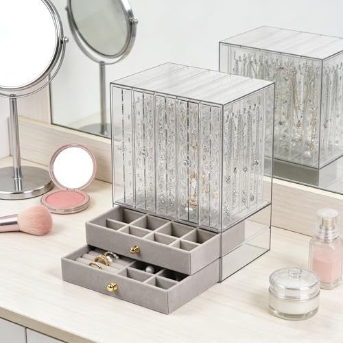 Greenfeather Jewelry Organizer with 7 Removable...