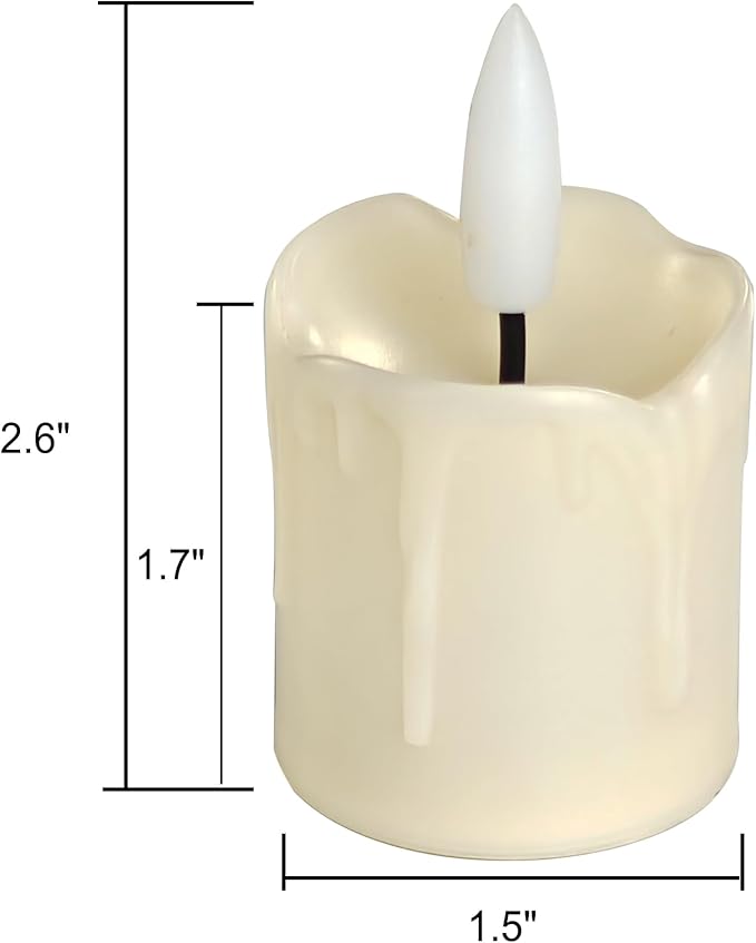 EZiGarden 6 Pack Battery Operated Flameless Votive Candles Flickering Realistic Black Wick LED Candles with Timer for Birthday Party Wedding Home Decorations photo 6