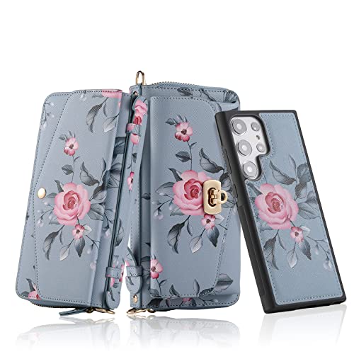 Coque portefeuille Samsung S23 Ultra magnétique avec rangement cuir