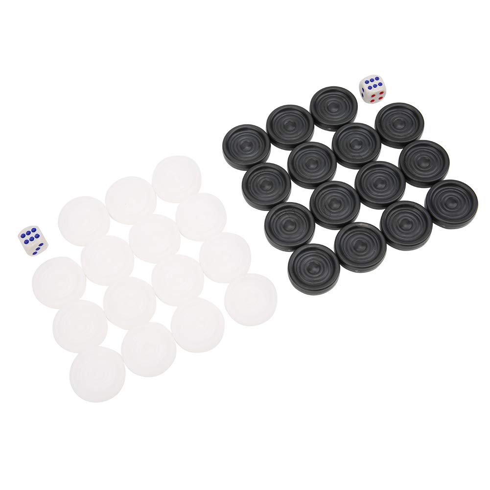 Black and White Backgammon Chess Plastic Backgammon Checkers Kids Children Toy Diameter 22mm