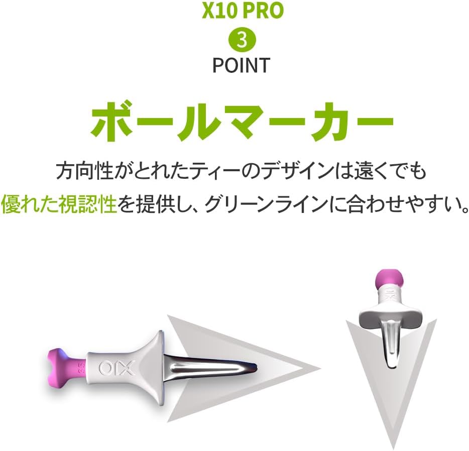 X10 Golf Tee Set, Height Adjustable 35-60mm, Flexible, Ball Marker, Green Maintenance Function, Built-in Hat Clip Holder, Golf Accessories ULTRAWAVE