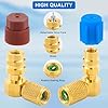 R12 to R134A AC Fitting Adapter Kit, R12 to R134A Conversion Kit, 90°Port Retrofit Adapter High/Low Pressure Port Retrofit Adapter with Valve Core for Auto A/C Refrigerant System #3