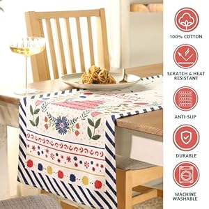 Folkulture Happy Birthday Table Runner 72 Inches Long for Birthday Table Decor, 100% Cotton Table Runners for Birthday Celebrations, Boho Table Runners for Table Birthday Decorations (Happy Birthday) Folkulture Happy Birthday Table Runner 72 Inches Long for Birthday Table Decor 100 Cotton Table Runners for Birthday Celebrations Boho Table Runners for Table Birthday Decorations Happy Birthday