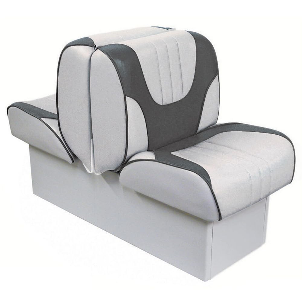 Overton's Deluxe Back-to-Back Lounge Boat Seats – Marine-Grade Vinyl, High-Density Foam, Built-In Storage