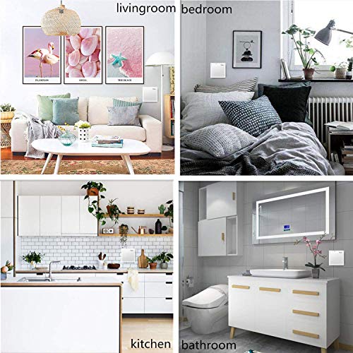 Thinkbee Wireless Light Switch And Receiver Kit,No Battery No In-Wall Wiring No Wifi Self-Powered Kinetic Remote Control Wall Switch Kit For Lights Led Lamps Ceiling Lighting Fixture Fans Programmable #TOP7