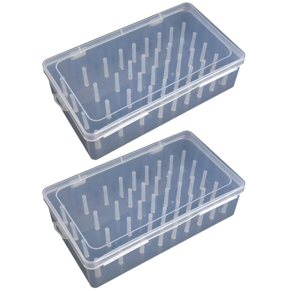 UDSKNV[KSL PP Plastic Desktop Embroidery Thread Box, 42-Spool and Thread Organizer, Multi-Function Household Sewing Thread Storage Houseware