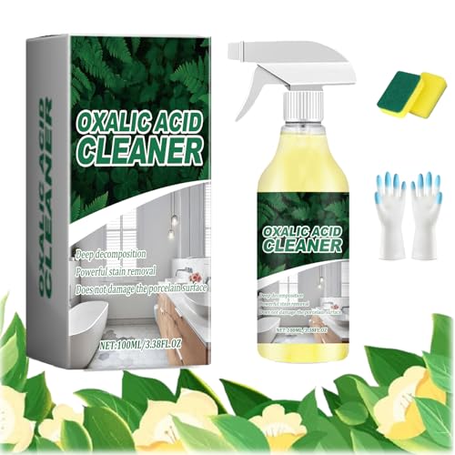 ZLverdeza 2026 Upgraded Oxalic Acid Cleaner Spray Oxalic Acid Powerful Stain Cleaner Powerful Stain Removal Spray for Bathroom Multi-surface Rust Remover for Bathtub Porcelain Tiles (1PC)