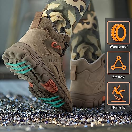 Ablanczoom Work Boots for Men Steel Toe - Safety Working Boots Mens Industrial Construction Footwear Slip Resistant Comfortable Breathable Durable Boot4
