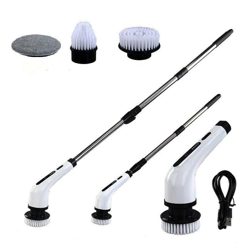 Generic Multi Head Replaceable Horsepower Scrub be Rechargeable Multi Head Electric Cleaning Brush for Home use 2000mAh Battery