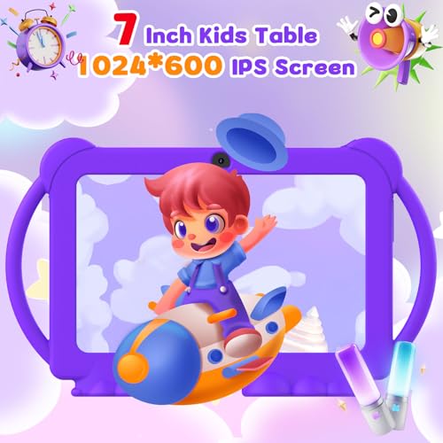 Image of Kids Tablet 7 inch for Boys Girls Android Tablets for Kids, 4GB RAM 32GB ROM Toddler Tablet, WIFI Bluetooth, Safety Eye IPS Screen, Parental Control, Dual Camera Shockproof Case for Educational Games