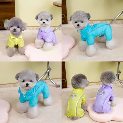 Jumpsuit sólido para perros pequeños con protección UV, azul, L miniatura 5